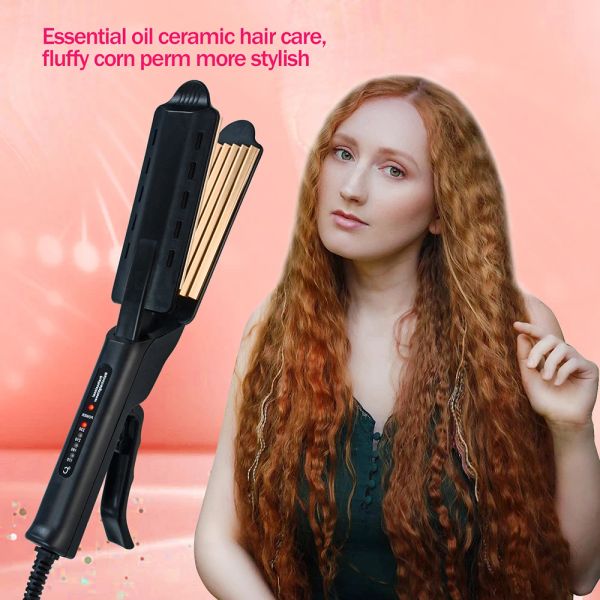 Ferri da stiro Bigodino per capelli ondulato Ferro arricciacapelli in ceramica Piegatore per capelli elettrico Strumenti per lo styling Mais Perm Capelli Waver Curling Wand Styler