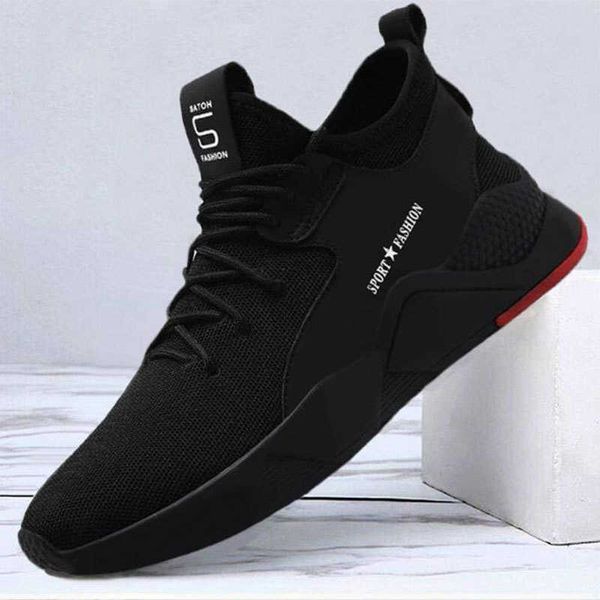 HBP Non-Brand Günstige Großhandel Sport Atmungsaktive Leichte Herren Laufschuhe neuer Trend Schwarz Lässige rutschfeste Tennisschuhe Herren