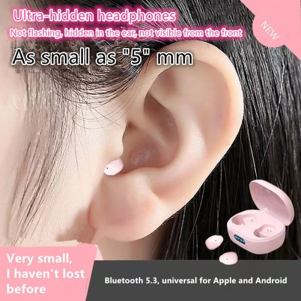 Fones de ouvido Novo Mini True Wireless Bluetooth Headset One Ear Two Ears Ultra Hidden Subminiature Semi in Ear Modelos masculinos e femininos inteligentes