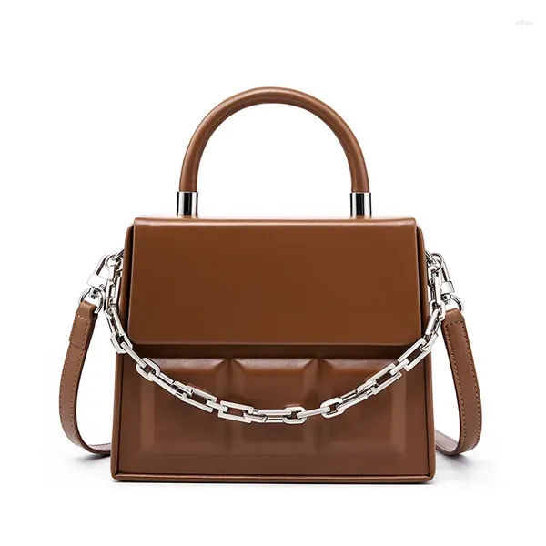 Totes 2024 bolsa de ombro de chocolate feminina clássica aba crossbody meninas sacos de mensageiro de luxo feminino corrente designer caixa bolsa