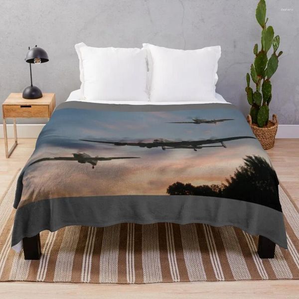 Coperte BBMF Passa basso al tramonto Coperta da tiro decorativa da viaggio in tessuto peluche lavorato a maglia