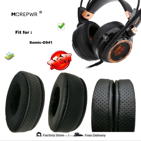 Zubehör Morepwr Neues Upgrade Ersatz-Ohrpolster für Somic G941 Headset-Teile Lederkissen Samt-Ohrenschützer