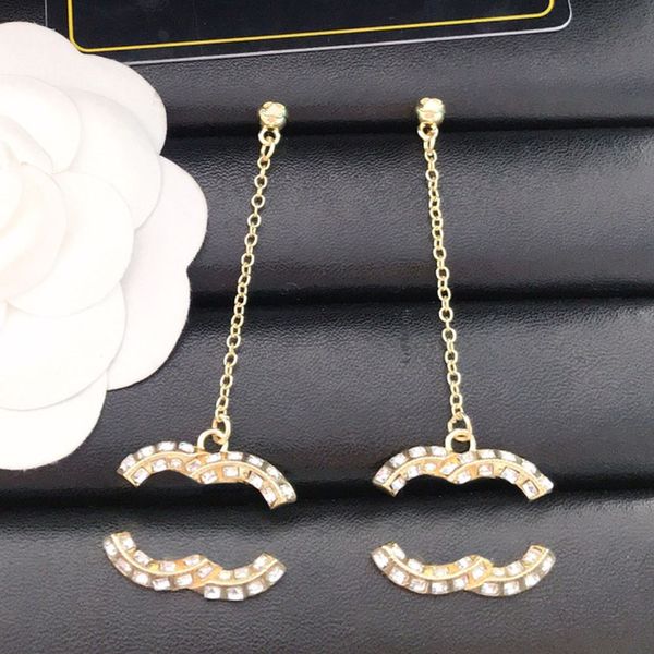 Brincos de letra superior Marca Designer Studs Pearl Brinco Cristal Eardrop Design Womens Love Gifts Casal 925 Silver Stud Accessorie Jóias