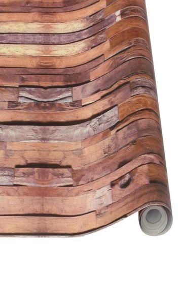Tapeten zum Abziehen und Aufkleben, Plankenpapier, Kontakt, wiedergewonnenes Holz, selbstklebend, abnehmbar, für Badezimmer-Wanddekoration 4855989