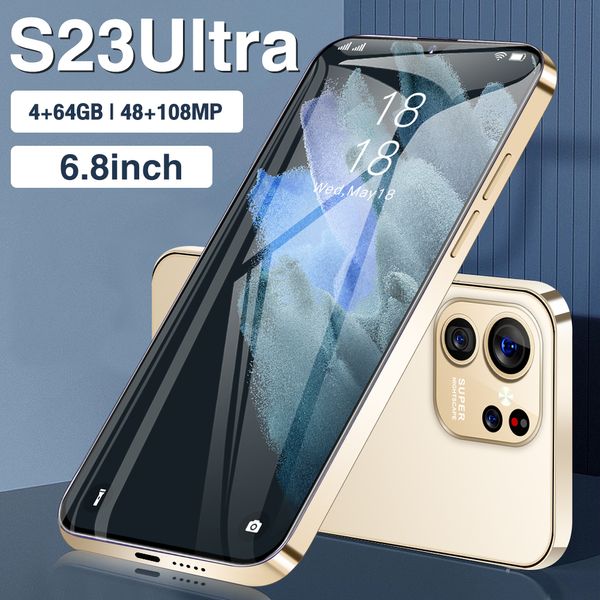 S23ULTRA Android Smartphone Touch Tela Screen Color Screen 5gnetwork 64 GB 256 GB 1TB ROM 6.8 polegadas HD Screen Smart Wake Gravity Sensor suporta vários idiomas