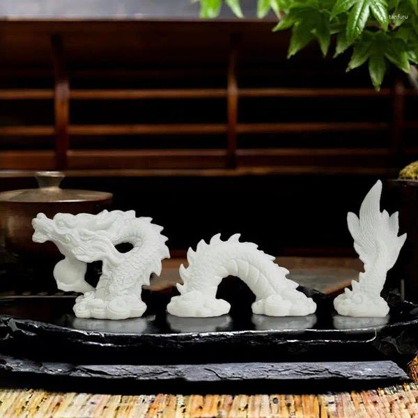 Чайные домашние животные Скульптура дракона Китайская длинная сильная культурная символика Фигурка талисмана Lucky Feng Shui Аквариум Ландшафтная статуя