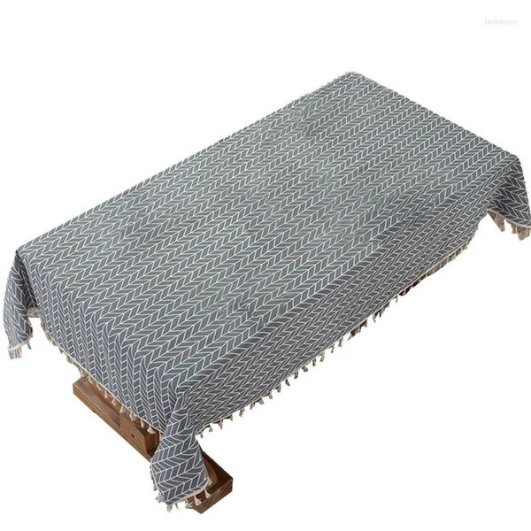 Pano de mesa toalha de mesa padrão de seta algodão linho à prova de poeira capa para cozinha jantar mesa decoração durável fácil de usar