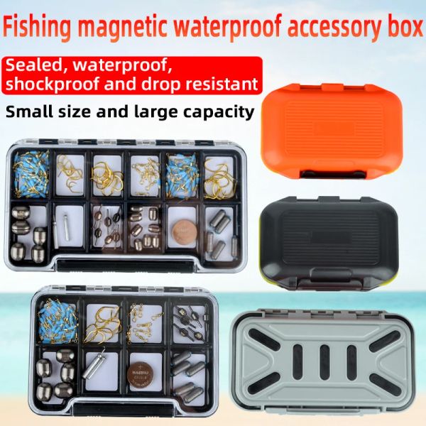 Caixas de adsorção magnética grande capacidade grade acessórios de engrenagem de pesca à prova dwaterproof água gancho de pesca suprimentos ferramenta armazenamento pesca tacklebox