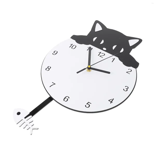 Orologi da parete orologio muto gattino decoro decorato per la casa