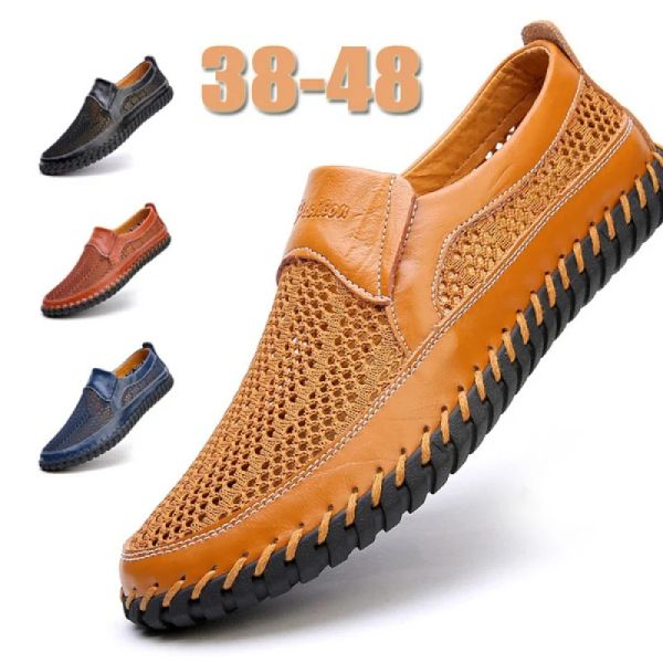 Sandálias 2022 Novos sapatos casuais de malha de malha respirável