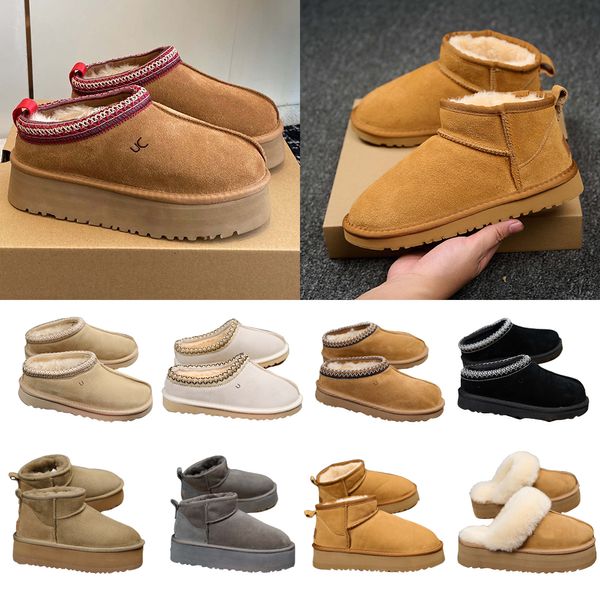 Schuhe Klassische Mustard Seed Super Mini Plateaustiefel Schuhe Slipper Tasman Slipper Stiefel Herren- und Damen-Slipper Schwarzes kastanienbraunes Haar Klassische Winterstiefel