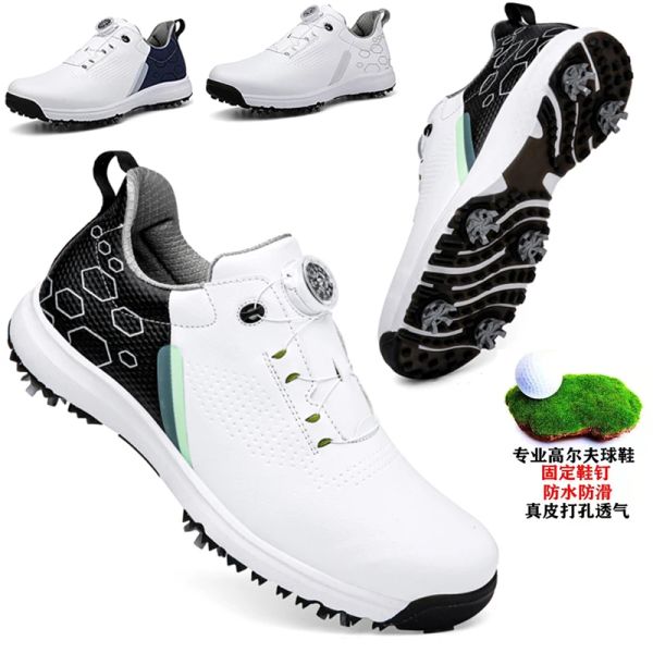 Sapatos Sapatos de golfe de novo masculino tênis de golfe à prova d'água de golfe masculino, tênis de golfe ao ar livre, tênis de caminhada de tamanho grande 3548