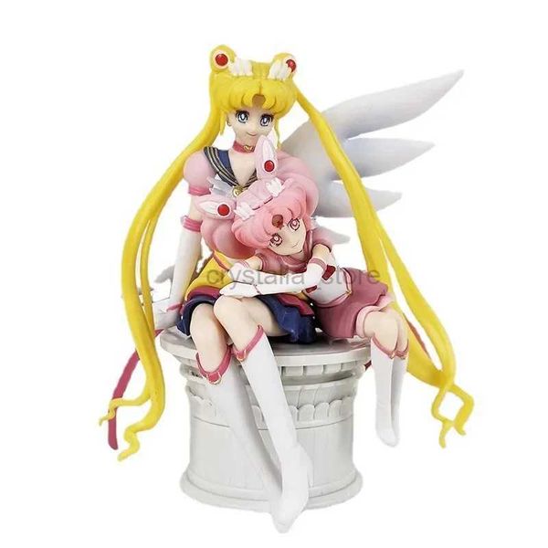 Anime Manga Pikna dziewczyna z serii figurki Anime Tsukino Usagi Angel Sisters modello garaowe PVC zabawki per la dzieci obudowa computer decorazione 240319