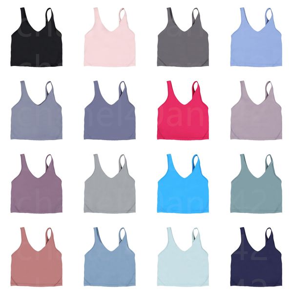 18 colori lu Yoga Gilet a forma di U per reggiseno da donna Beauty Back Fitness Top Shape halter Reggiseno Yoga indossare top firmato da donna