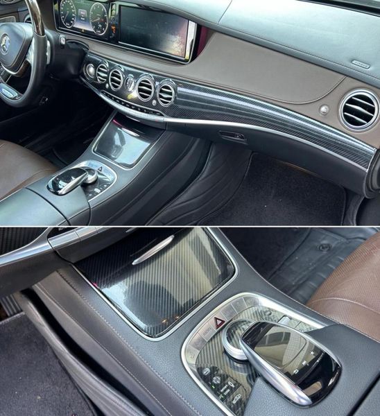 Para s classe w222 20142020 interior painel de controle central maçaneta da porta adesivos fibra carbono decalques estilo do carro accessor9942135