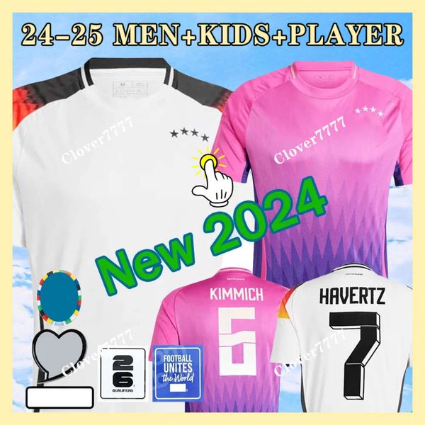 2024 HAVERTZ BRANDT SANE Fußballtrikot 24 25 Euro Cup Deutschland Nationalmannschaft Fußballtrikot 2025 Herren Kinder Kit Set Heimspieler Weiß Auswärts Lila GNABRY MULLER HOFMANN