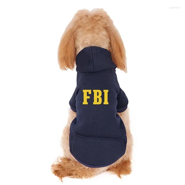 Hundebekleidung, FBI-Kleidung, Haustier, modischer Kapuzenpullover, groß, mittel und klein, lässig, warm