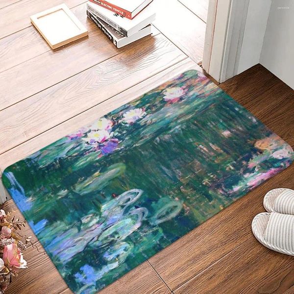 Tappetini da bagno Ninfee Tappetino Monet Pittura a olio Tappeto da bagno Cucina Doccia Camera antiscivolo Impermeabile WC per i piedi