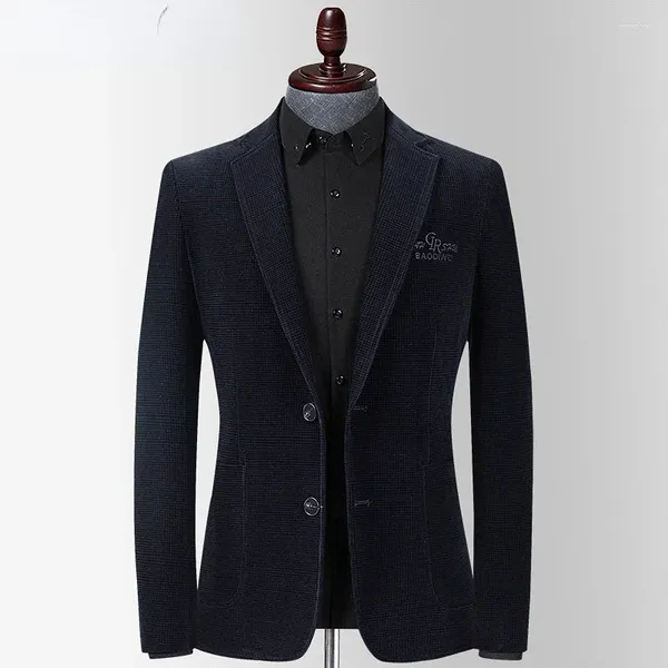 Männer Anzüge 2024 Herbst Winter Cord Stickerei Blazer Jacke Slim Fit Outwear Smart Casual Hohe Qualität Junge Männer Anzug