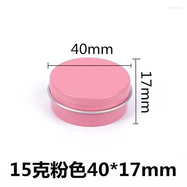 Lagerflaschen 50 stücke 15 ml 15g Rosa Kosmetische Leere Aluminium Jar Topf Für Lip Blam Gesichtscreme Metall Zinn Box Kappe Kerze Gläser Nachfüllbar