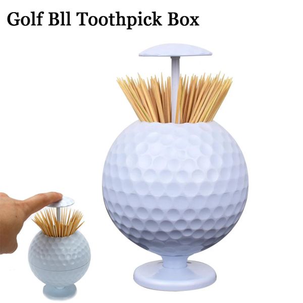 Aiuta il design della pallina da golf 1pc Onetouch Scatola per stuzzicadenti Decorazione per il golf Regalo Per la casa e gli appassionati di golf Decorazione per il desktop con stuzzicadenti