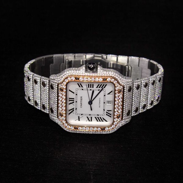 Orologi di lusso per uomo Meccanico quadrante bianco Iced Out Diamond Moissaniteiced Orologio da polso da uomo di design svizzero delle migliori marche