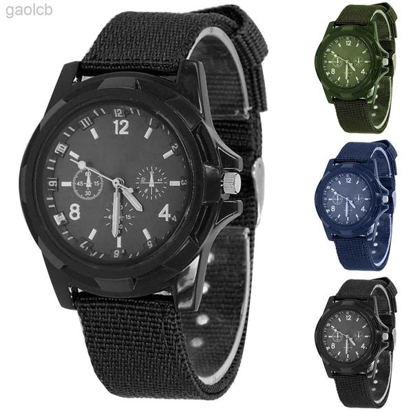 Orologi da polso Moda Impermeabile Orologio al quarzo da uomo Soldato dell'esercito Cinturino in tela militare Orologi da polso analogici Orologi da polso sportivi Orologio 24319