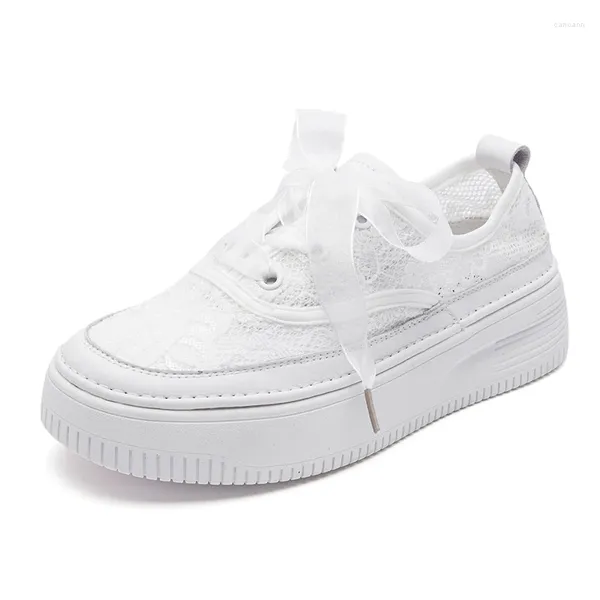 Scarpe casual Sneakers con plateau estivo Donna 2024 Designer di pizzo Ragazze Appartamenti Moda Scarpe da ginnastica Chic Elegante Tennis Donna Taglie forti