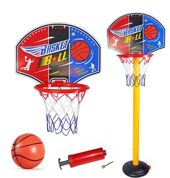 Set canestro da basket per bambini Supporto da basket portatile regolabile Gioco sportivo Set da gioco Palla a rete e pompa ad aria Bambino Baby Sport9763059