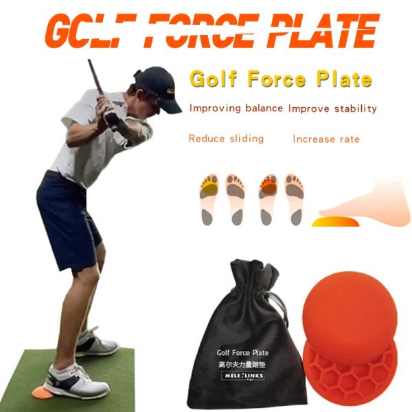 Aiuta 2 pezzi Golf Force Plate Step Pad Gomma assistita Balance Swing Pratica Aiuti per l'allenamento del golf Forniture per allenatore di golf antiscivolo rosse