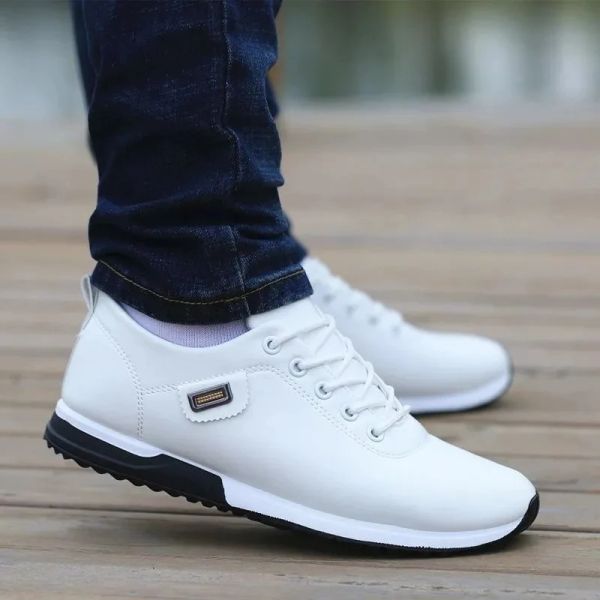 Schuhe 2021 stilvolle Jungen weiße Pu Schuhe Mode Freizeit Plus Größe Herren PU -Sneaker tragen