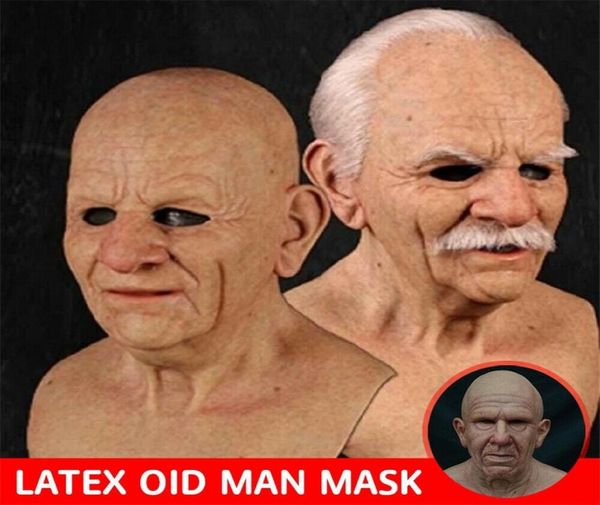 Latex Alter Mann Maske Männlich Cosplay Kostüm Verkleidung Realistische Masken Wiederverwendbare Halloween Gruselig Lustige Party Prop 2207041076298