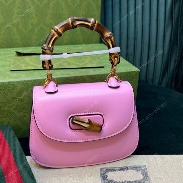 Borse firmate di alta qualità 10A Totes borse di lusso Borsa a tracolla 21CM Borsa con nodo in bambù Borse a tracolla per donna Mini borsa rosa moda borsa donna arancione Confezione regalo