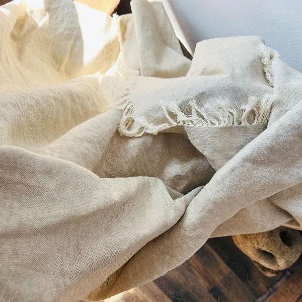 Cobertores Musselina Lance Cobertor de Algodão Linho com Borlas Macio Leve Sofá Temporada Cama Sofá Amigável para Todos