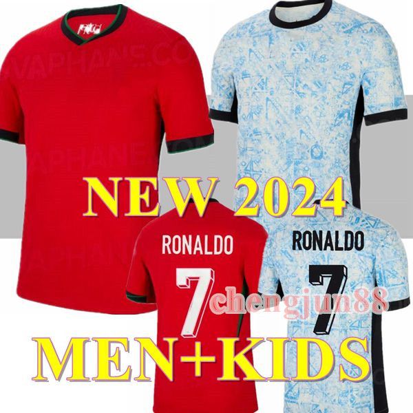 2024 Portekiz Erkek Futbol Formaları Versiyon Milli Takımı Bernardo Ramos B. Fernandes J. Palhinha Ev Away 24 25 Kırmızı ve Özel Baskı Futbol Gömlekleri 8888