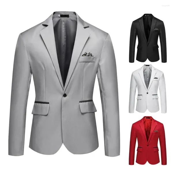 Ternos masculinos moda terno superior casual manga longa leve bolso decorativo jaqueta blazer de negócios todos os jogos