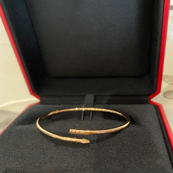 Luxo clássico pulseira de unhas designer pulseira moda unisex manguito pulseira jóias de ouro presente do dia dos namorados tamanho 17, 19