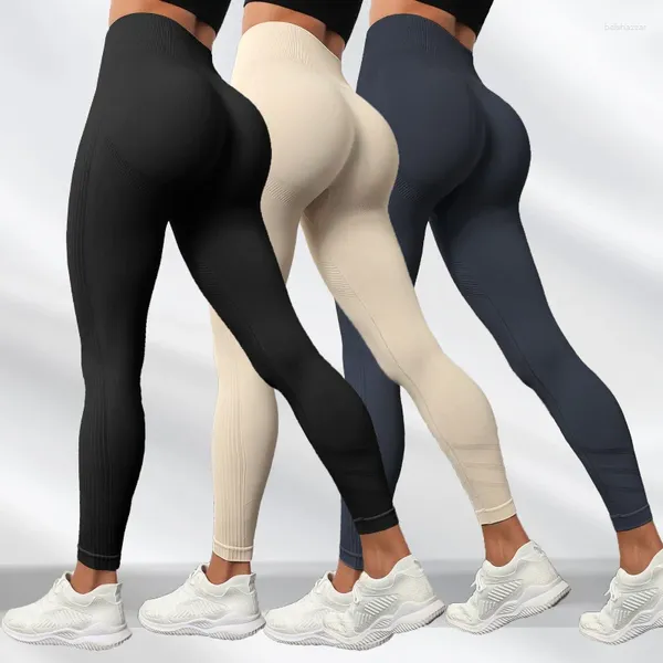 Leggings femininas 2024 calças de musculação hip-lifting yoga perfeitamente malha apertada de cintura alta exercício respirável para mulheres