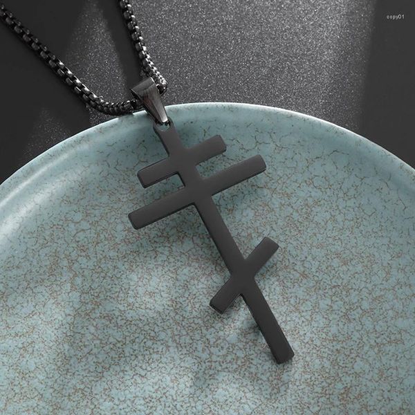 Colares de pingente clássico ortodoxo russo cruz colar cristão igreja eterna inspirador homens mulheres jóias moda idéias presente
