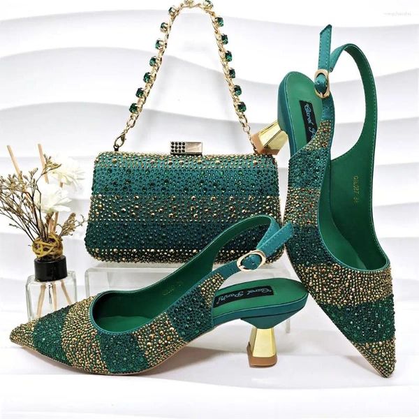 Scarpe eleganti Doershow Bellissimo set di scarpe e borsa italiane in colore verde Italia con HGF1-13 abbinato