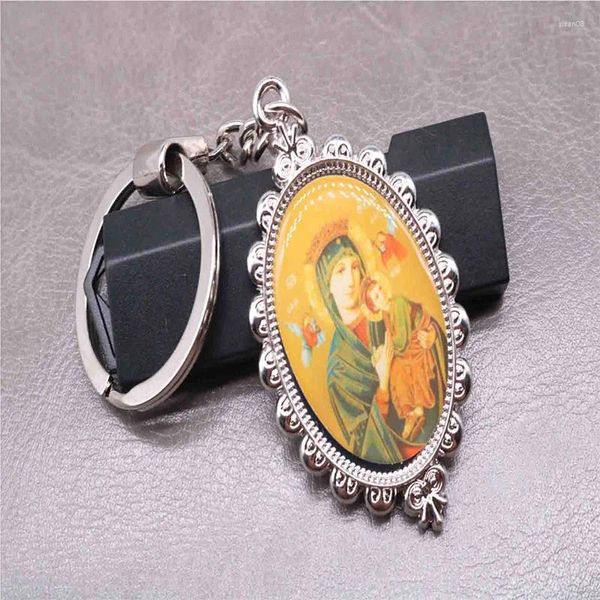 Chaveiros Charme Católico Mary Key Jesus Keychain.Chaveiro Michael Angel Bolsa Acessórios para presente