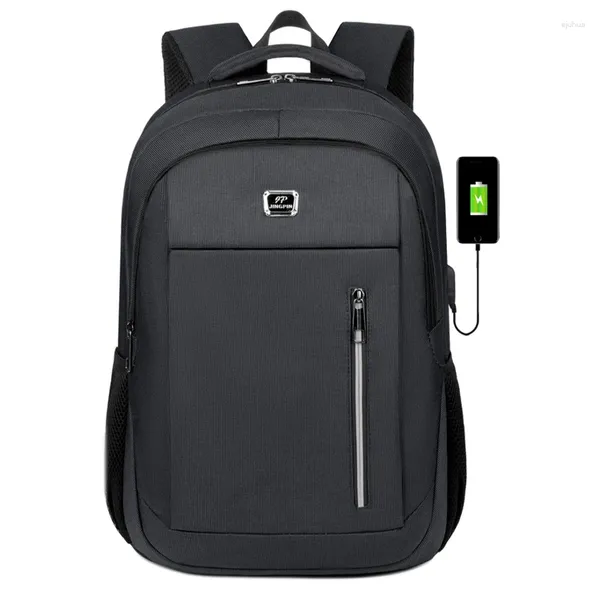 Backpack College Öğrenci Erkekler Oxford 15.6 inç Dizüstü Boş Zaman USB Geri Şarj Paketi Kadınlar