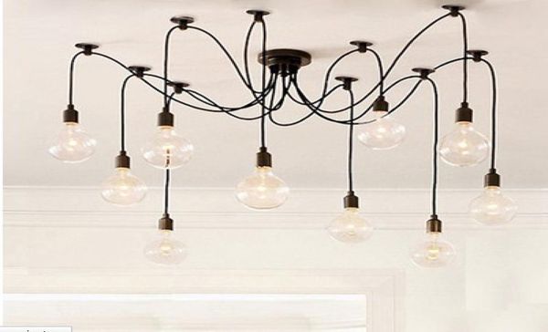 Retro Classic Chandelier E27 Örümcek Lambası Kolye Ampul Grubu Edison DIY Aydınlatma Lambaları Fenerler Aksesuarları Messenger Wire3278571