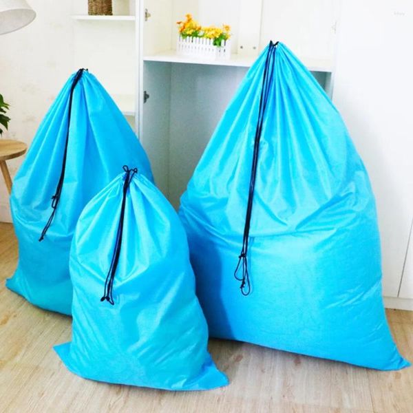 Borse per lavanderia 37 47,2 pollici poliestere extra grande sacco di sacchetti pesanti con archiviazione e organizzazione blu nera e blu.