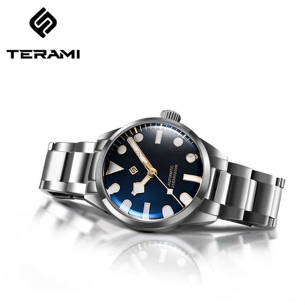 Terami Terami Yeni 38mm Vintage Explore Serisi Mekanik Erkekler İçin Mekanik Lüks Sapphire Kristal El İzle 20bar HD Lume 240319