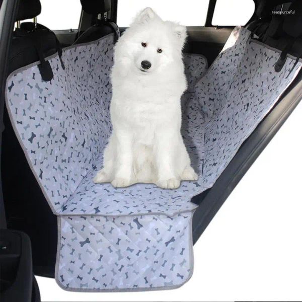 Tapete de carro para transportar cães, pano oxford, capa de assento à prova d'água, antiderrapante, fácil instalação, almofada para animais de estimação, universal automotivo