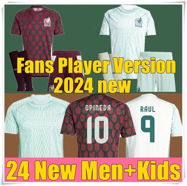 Футболка для болельщиков Мексики 2024 года, версия H.LOSANO CHICHARITO G DOS SANTOS RAUL 20 21 C. VELA, футбольная рубашка, топы, мужские и детские комплекты, униформа