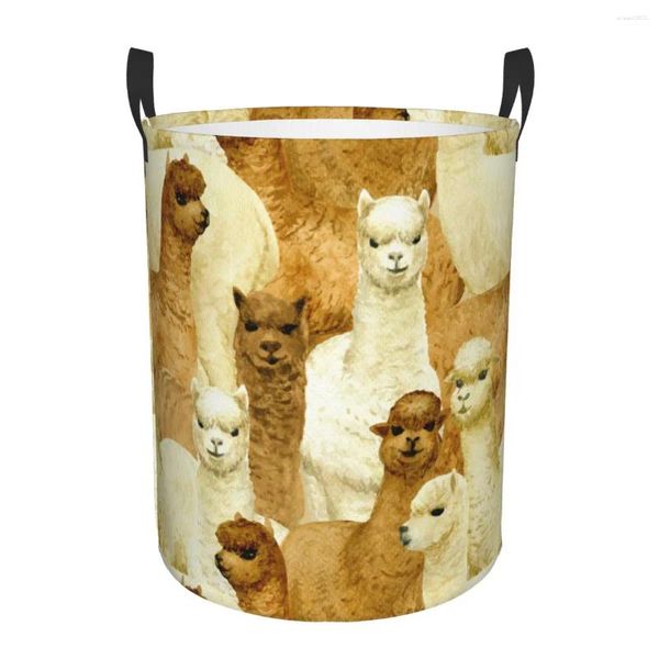 Borse per lavanderia cestino sporco alpacas divertente lama abbigliamento pieghevole giocattolo giocattolo per la casa organizzatore impermeabile