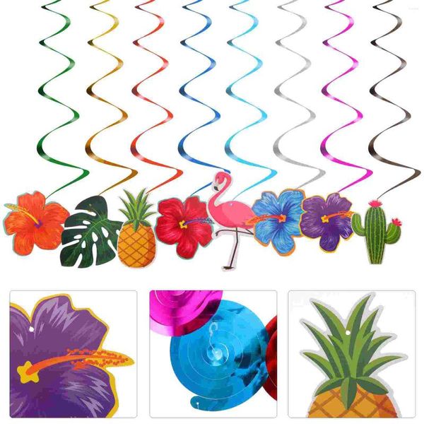 Partydekoration, hawaiianische Spiralverzierung, tropischer Wirbel, das Banner mit Luau-Thema, Papierdekorationen, Bankett, Klassenzimmer