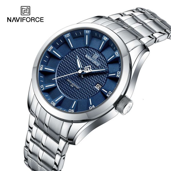 Naviforce novo design relógios masculinos simples moda relógio de pulso casual masculino quartzo pulseira de aço inoxidável relógio reloj hombre